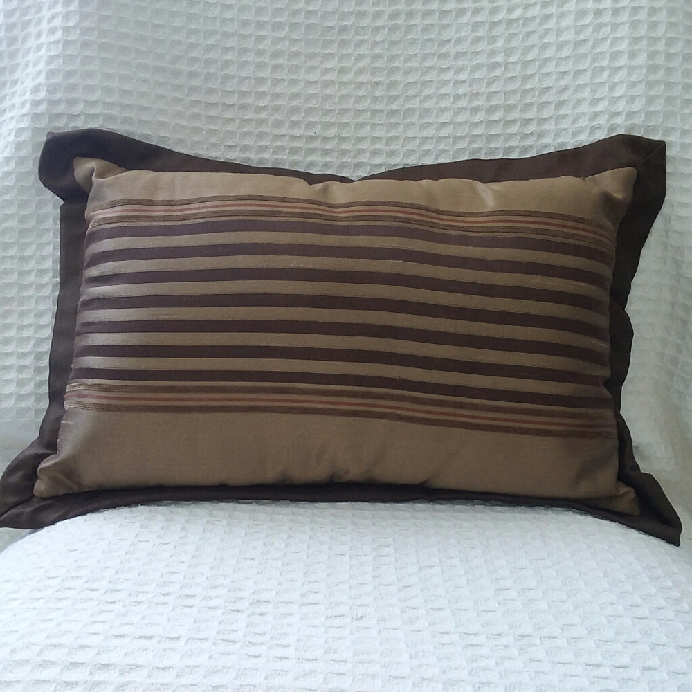 Striped Brown & Tan Decorative Pillow